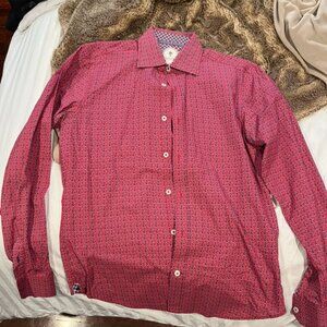 Form-fitting Red Ganesh Dress Shirt Like New, Size S